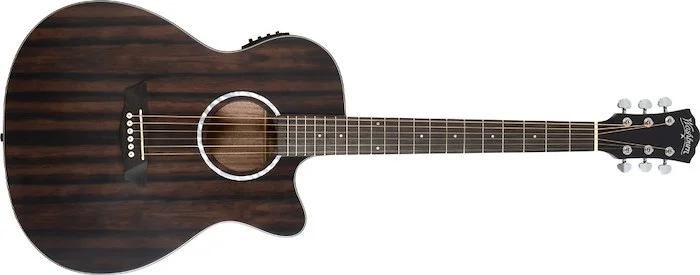 Washburn DFEACE-U Deep Forest Grand Auditorium Cutaway Acoustic/Electric Guitar. Striped Ebony
