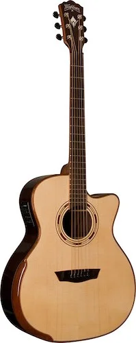 Washburn G25SCE Comfort Deluxe 25 Series Grand Auditorium Cutaway Acoustic Electic Guitar. Natural