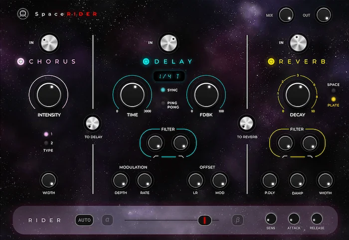 Waves Space Rider	 (Download) <br>Transform Audio Tracks from Ordinary to Magical—On the Fly