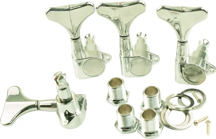 WD 4 In Line Mini Bass Tuning Machines Chrome