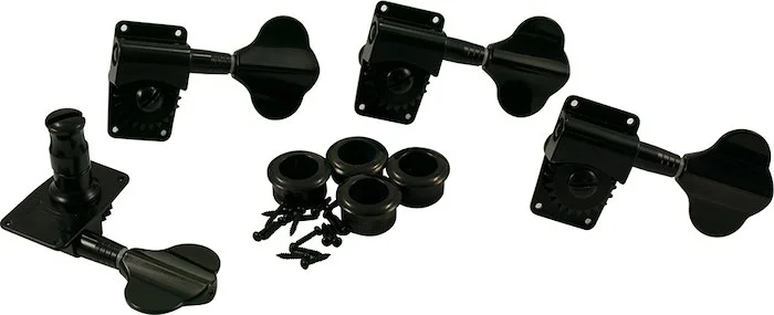 WD 4 In Line Deluxe Bass Tuning Machines Black