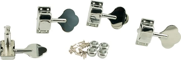 WD 4 In Line Enclosed Bass Tuning Machines Chrome