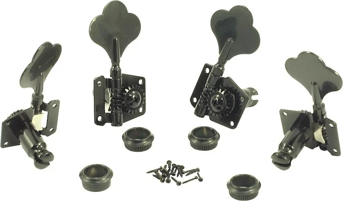 WD 4 In Line Full Size Bass Tuning Machines Black
