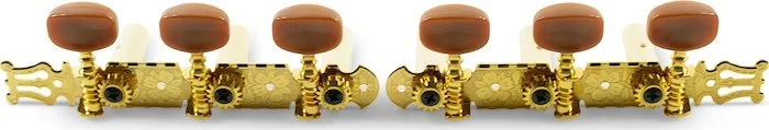 WD 3-On-A-Plate Classical Tuning Machines Gold With Shell Buttons
