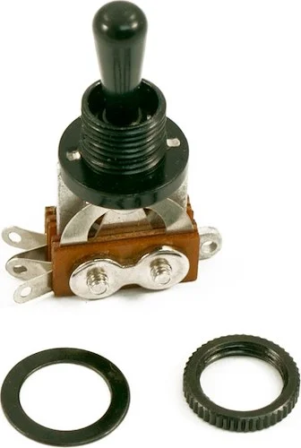 WD 3 Position Toggle Switch For Les Paul Style Guitars 2 Pickup - Black With Black Metal Tip (20)