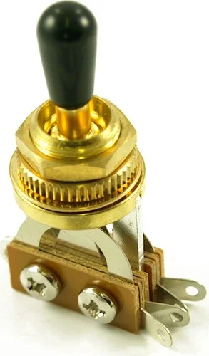 WD 3 Position Toggle Switch For Les Paul Style Guitars 2 Pickup - Gold With Black Plastic Tip (20)