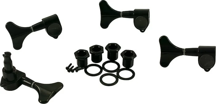 WD 4 In Line Left Hand Mini Bass Tuning Machines Black