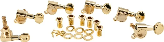 WD 6 In Line Diecast Tuning Machines With Matching Plated Button Gold