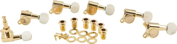 WD 6 In Line Diecast Tuning Machines With Pearl Button Gold