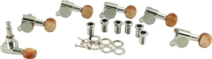 WD 6 In Line Diecast Tuning Machines With Shell Button Chrome
