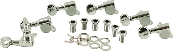 WD 6 In Line Left Hand Locking Tuning Machines Chrome