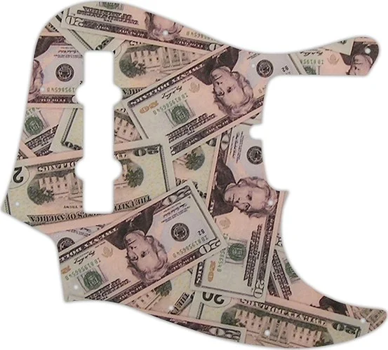 WD Custom Pickguard For American Made Fender 5 String Jazz Bass #G16 Money Graphic