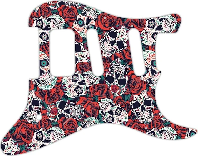 WD Custom Pickguard For Charvel 2014-Present So-Cal Jake E. Lee USA Signature #GS01 Dia De Muertos Calavera Skull & Rose Graphic