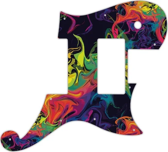 WD Custom Pickguard For D'Angelico Deluxe Atlantic #GP01 Rainbow Paint Swirl Graphic