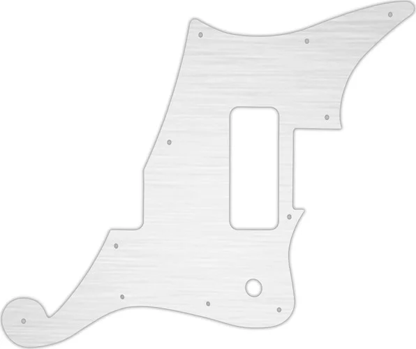 WD Custom Pickguard For D'Angelico Deluxe Bedford #13 Simulated Brushed Silver/Black PVC