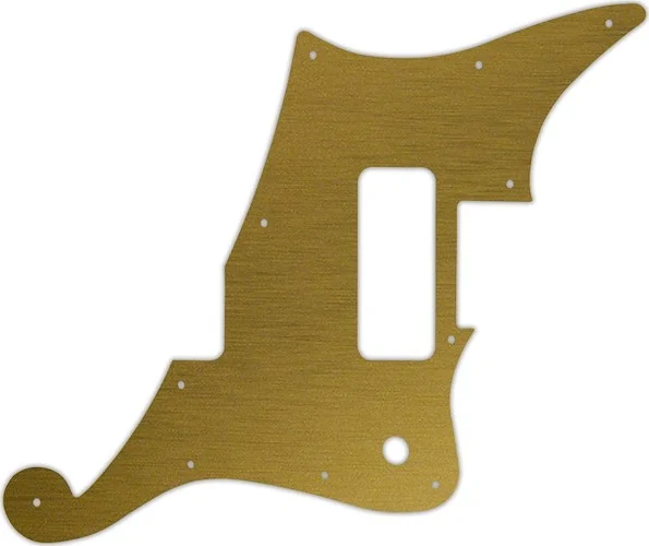 WD Custom Pickguard For D'Angelico Deluxe Bedford #14 Simulated Brushed Gold/Black PVC