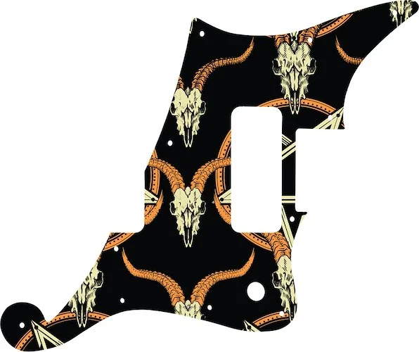 WD Custom Pickguard For D'Angelico Deluxe Bedford #GOC01 Occult Goat Skull & Pentagram Graphic