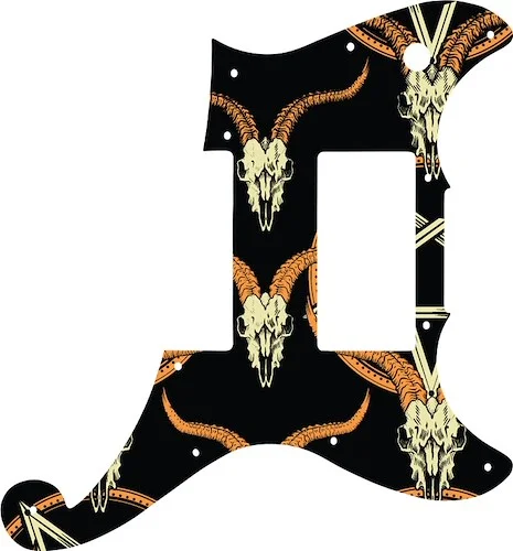 WD Custom Pickguard For D'Angelico Deluxe Brighton #GOC01 Occult Goat Skull & Pentagram Graphic