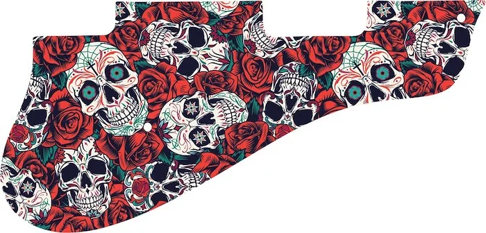 WD Custom Pickguard For Epiphone 1961-1970 Casino #GS01 Dia De Muertos Calavera Skull & Rose Graphic
