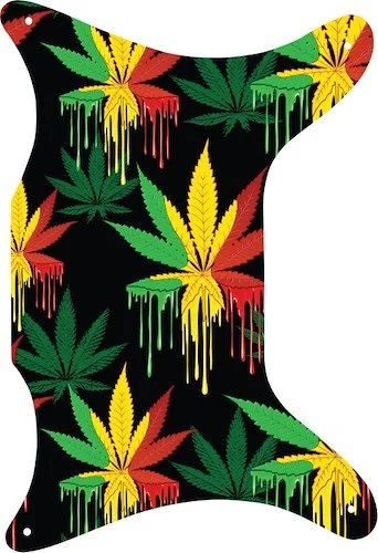 WD Custom Pickguard For Epiphone 1962-1969 Coronet #GC01 Rasta Cannabis Drip Graphic