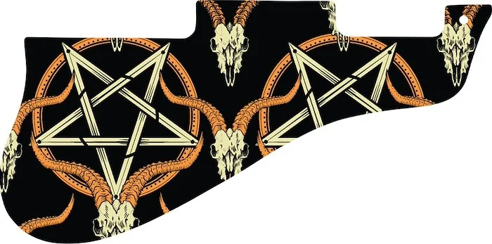 WD Custom Pickguard For Epiphone 1962-1970 Sorrento #GOC01 Occult Goat Skull & Pentagram Graphic