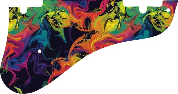 WD Custom Pickguard For Epiphone Emperor Swingster #GP01 Rainbow Paint Swirl Graphic