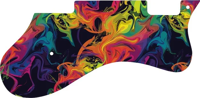 WD Custom Pickguard For Epiphone Riviera #GP01 Rainbow Paint Swirl Graphic