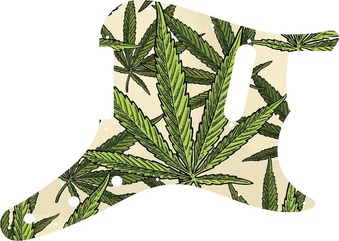 WD Custom Pickguard For Fender 1957-1976 Musicmaster #GC02 Cannabis Leaf Graphic