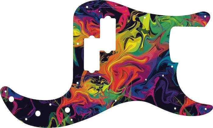 WD Custom Pickguard For Fender 1962-1964 Precision Bass #GP01 Rainbow Paint Swirl Graphic