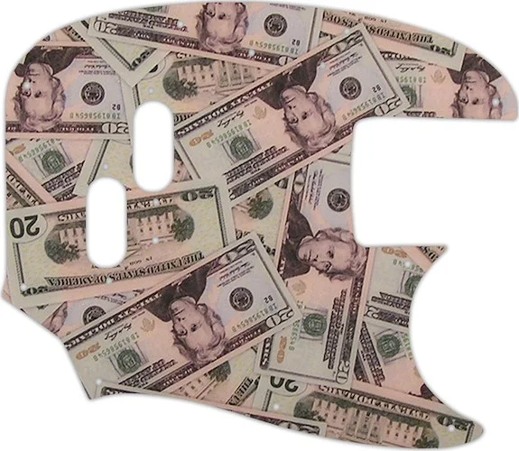 WD Custom Pickguard For Fender 1966-1983 USA Mustang Bass #G16 Money Graphic