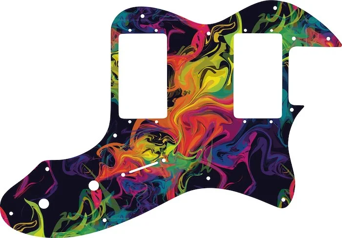 WD Custom Pickguard For Fender 1972-1978 Vintage Telecaster Thinline With Humbuckers #GP01 Rainbow Paint Swirl Graphic
