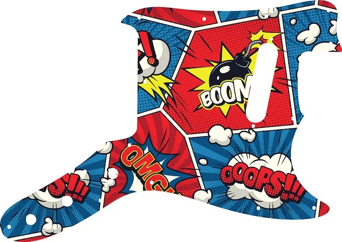 WD Custom Pickguard For Fender 1976-1981 Musicmaster #GCM01 Comic Book Graphic