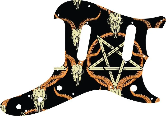 WD Custom Pickguard For Fender 1993-1996 Duo-Sonic Reissue #GOC01 Occult Goat Skull & Pentagram Graphic