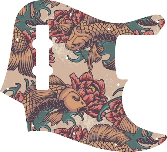 WD Custom Pickguard For Fender 1998-2009 Made In Japan Geddy Lee Limited Edition Jazz Bass #GT01 Koi Tattoo Graphic