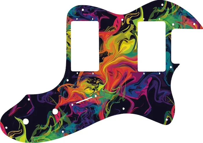 WD Custom Pickguard For Fender 1999-Present Made In Mexico Or 2012-2013 American Vintage '72 Telecaster Thinline #GP01 Rainbow Paint Swirl Graphic