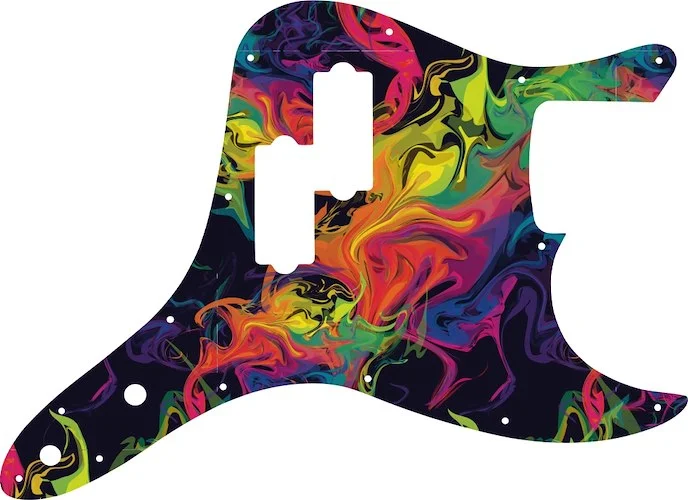 WD Custom Pickguard For Fender 2002-2010 Mark Hoppus Signature Bass #GP01 Rainbow Paint Swirl Graphic