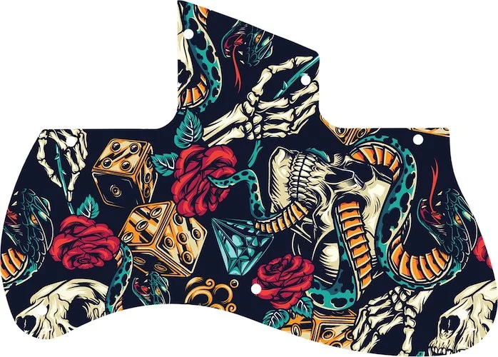 WD Custom Pickguard For Fender 2002 Toronado #GT03 Vintage Flash Tattoo Graphic