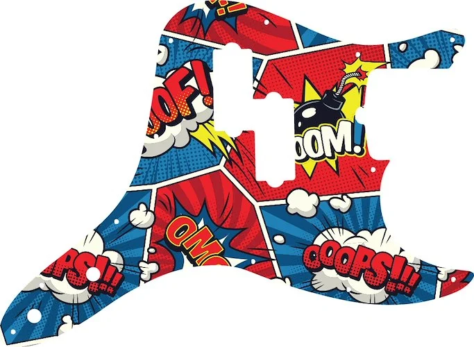 WD Custom Pickguard For Fender 2011-Present Reverse Pickup Mark Hoppus Signature Bass #GCM01 Comic Book Graphic