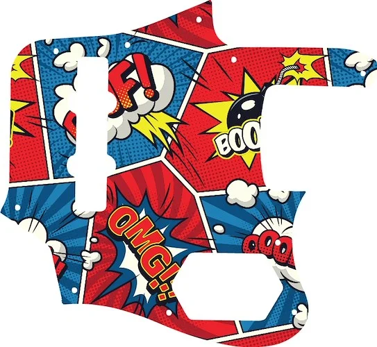 WD Custom Pickguard For Fender 2012-2013 Made In Japan Deluxe Jaguar Bass #GCM01 Comic Book Graphic