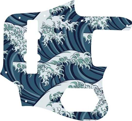 WD Custom Pickguard For Fender 2012-2013 Made In Japan Deluxe Jaguar Bass #GT02 Japanese Wave Tattoo Graphic