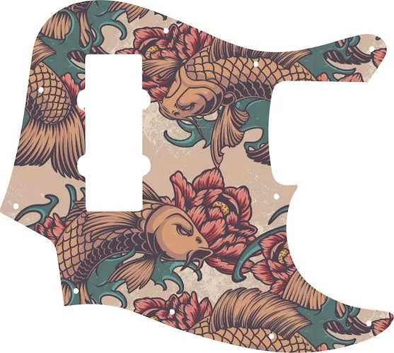 WD Custom Pickguard For Fender 2014 Made In China Modern Player Jazz Bass Satin #GT01 Koi Tattoo Graphic