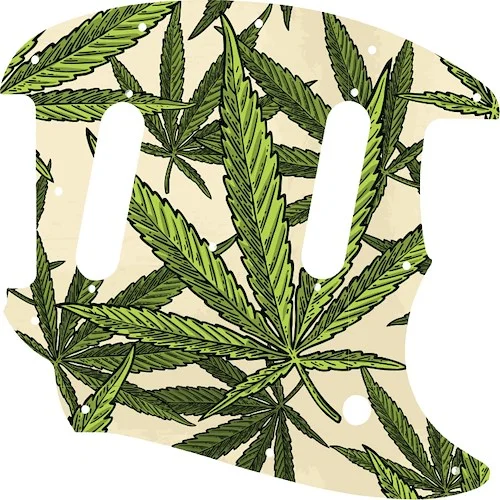 WD Custom Pickguard For Fender 2017-Present Classic Style Mustang #GC02 Cannabis Leaf Graphic