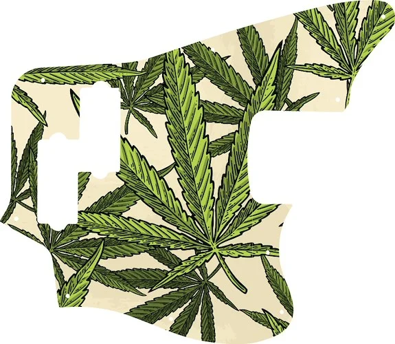 WD Custom Pickguard For Fender 2018 Player Series Jaguar Bass #GC02 Cannabis Leaf Graphic