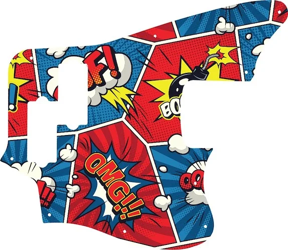 WD Custom Pickguard For Fender 2018 Player Series Jaguar Bass #GCM01 Comic Book Graphic