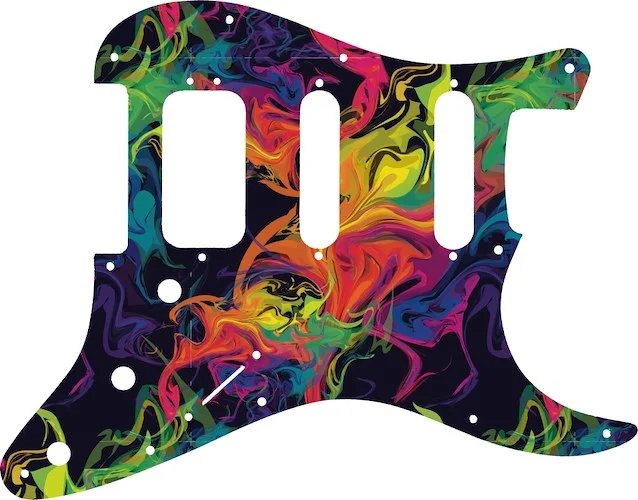 WD Custom Pickguard For Fender 2019 American Ultra Stratocaster HSS #GP01 Rainbow Paint Swirl Graphic