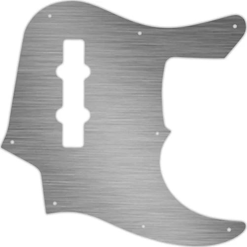 WD Custom Pickguard For Fender 22 Fret Longhorn Jazz Bass #13 Simulated Brushed Silver/Black PVC