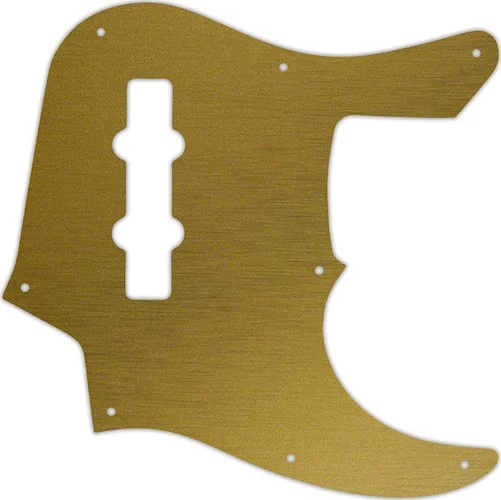 WD Custom Pickguard For Fender 22 Fret Longhorn Jazz Bass #14 Simulated Brushed Gold/Black PVC