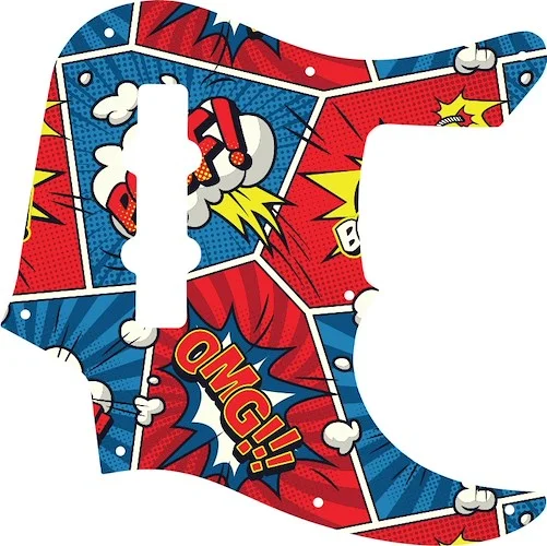 WD Custom Pickguard For Fender 22 Fret Longhorn Jazz Bass #GCM01 Comic Book Graphic