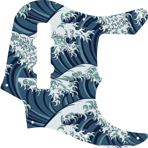 WD Custom Pickguard For Fender 22 Fret Longhorn Jazz Bass #GT02 Japanese Wave Tattoo Graphic