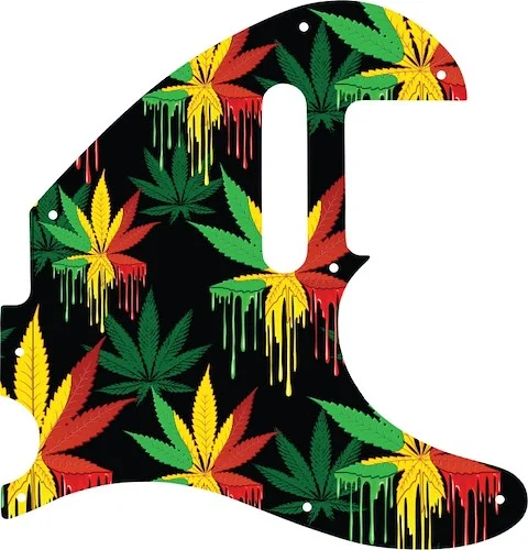 WD Custom Pickguard For Fender Acoustasonic Telecaster #GC01 Rasta Cannabis Drip Graphic